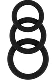 Sono No 25 Cockring Set Flexible Silicone Black