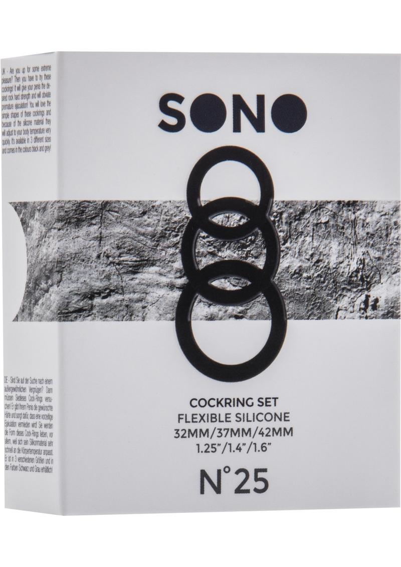 Sono No 25 Cockring Set Flexible Silicone Grey