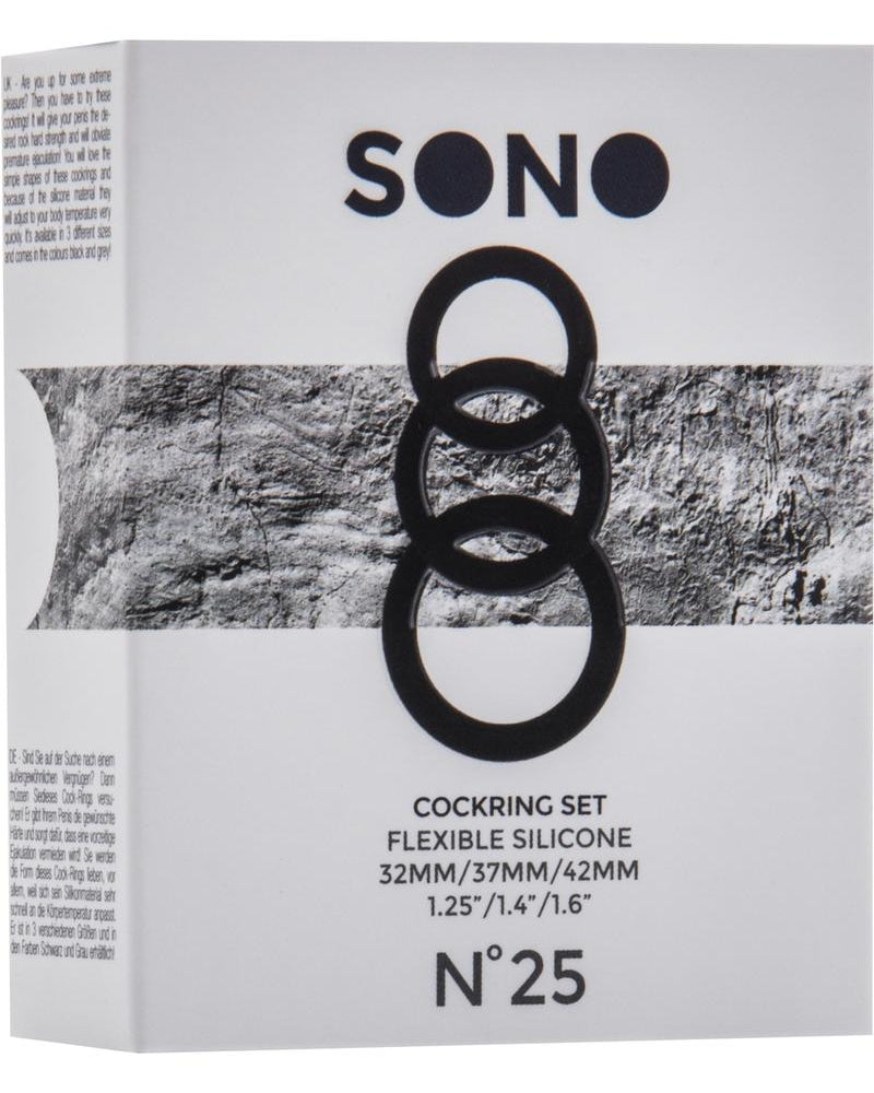 Sono No 25 Cockring Set Flexible Silicone Grey