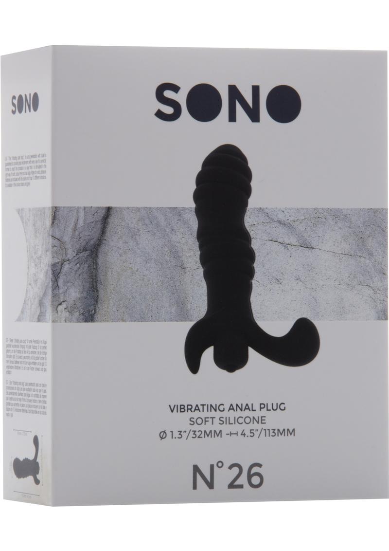 Sono No 26 Plug anal vibrador de silicona resistente al agua color negro