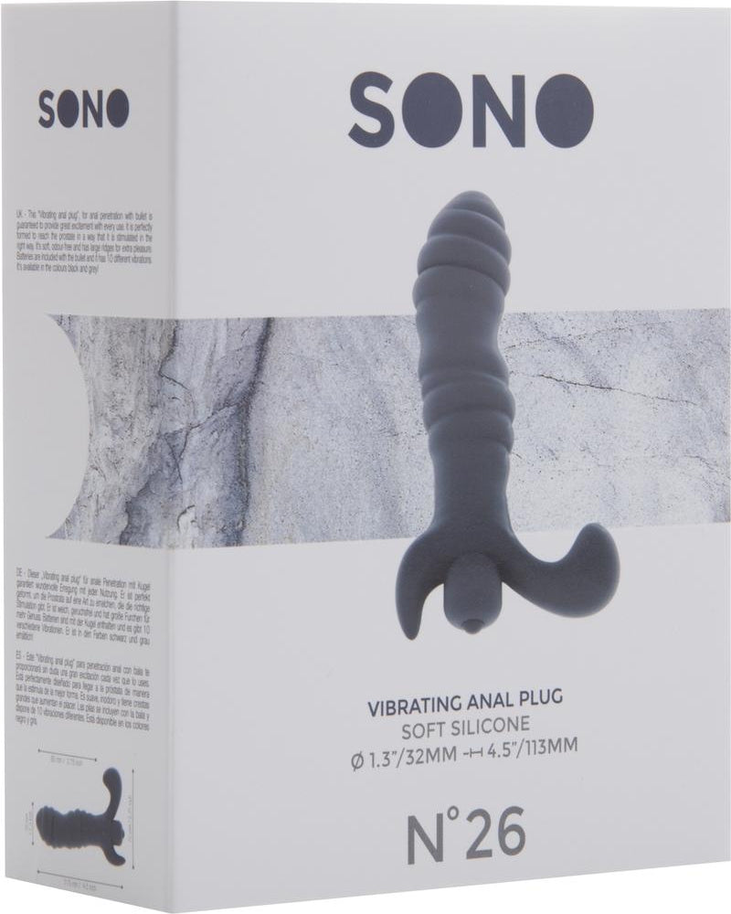 Sono No 26 Vibrating Anal Plug Silicone Waterproof Grey
