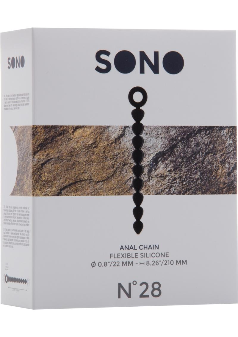 Sono No 28 Silicone Anal Chain Waterproof Black