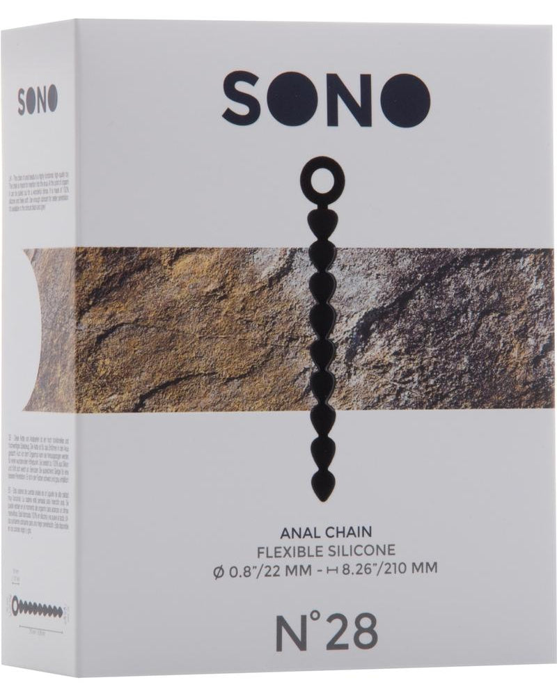 Sono No 28 Silicone Anal Chain Waterproof Black