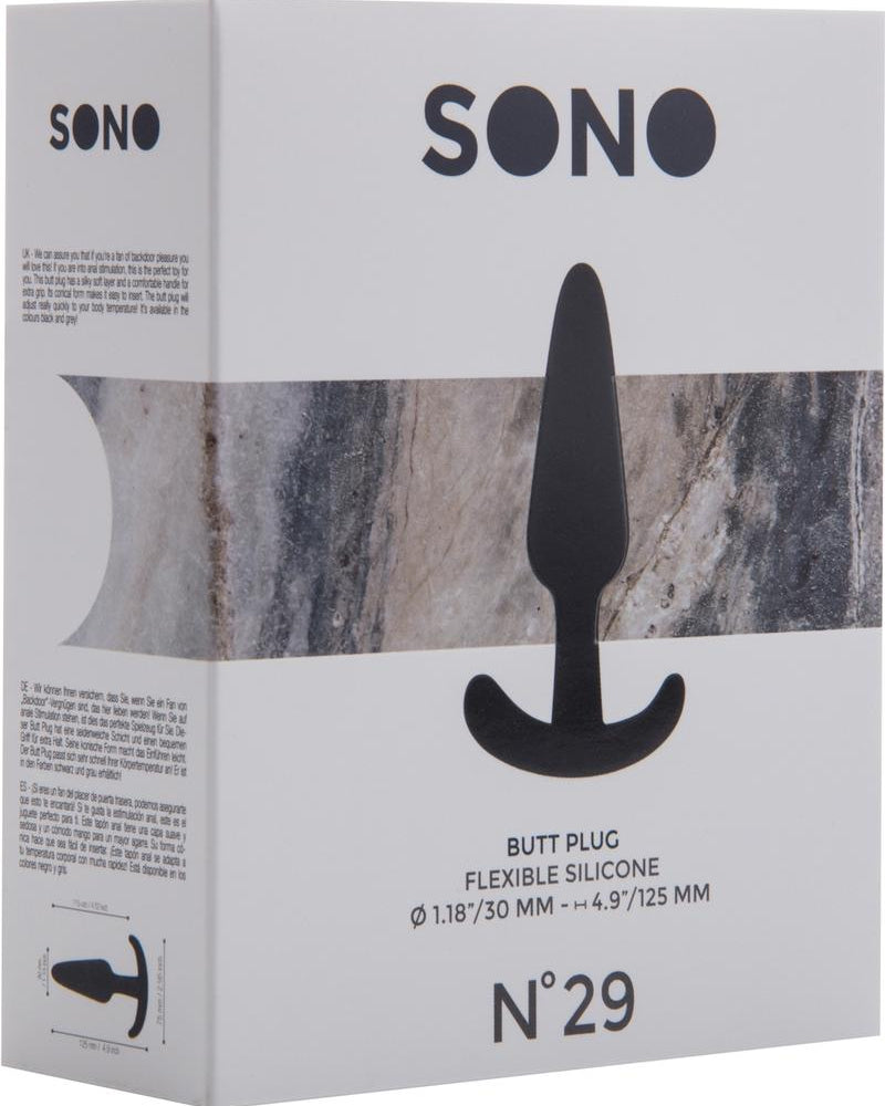 Sono No 29 Silicone Butt Plug Waterproof Black
