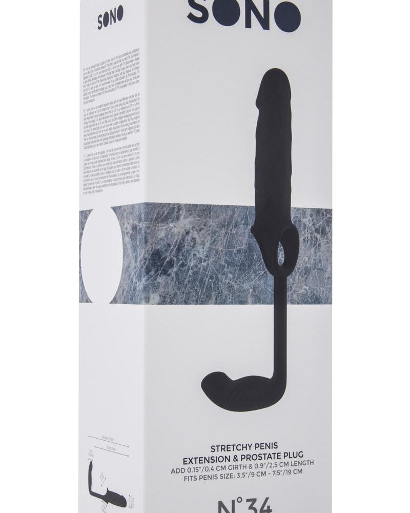 Sono No 34 Stretchy Penis Extension And Prostate Plug Black