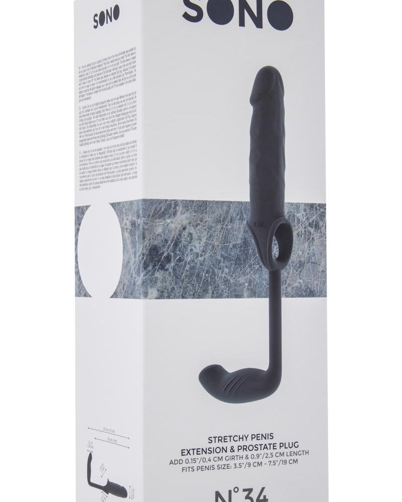 Sono No 34 Stretchy Penis Extension And Prostate Plug Grey