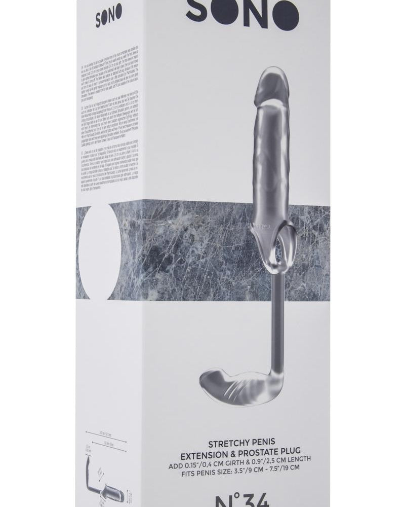 Sono No 34 Stretchy Penis Extension And Prostate Plug Transparent