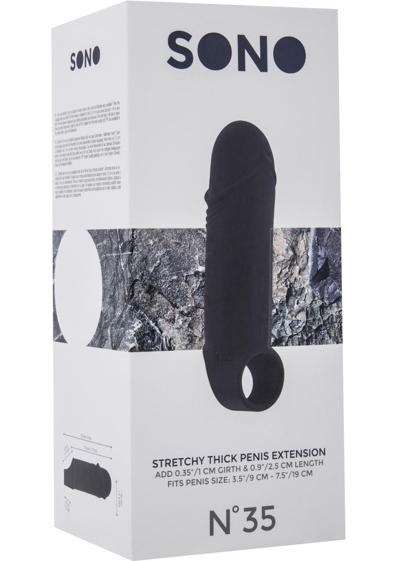 Extensión de pene elástica y gruesa Sono No 35, color negro