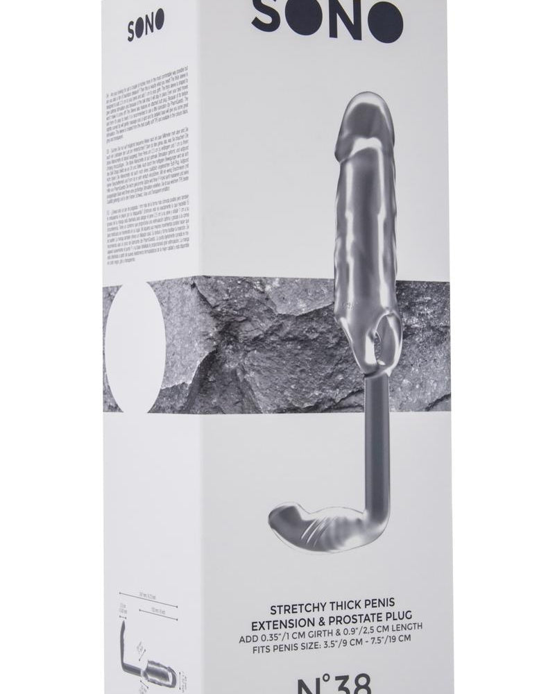 Sono No 38 Stretchy Penis Extension And Prostate Plug Transparent