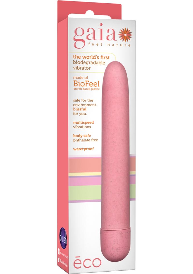 Vibrador biodegradable Gaia Eco resistente al agua Coral 7 pulgadas