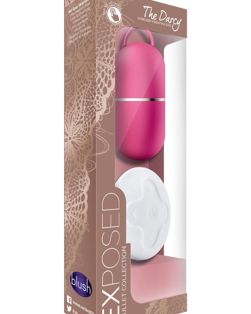 Huevo vibrador inalámbrico recargable Darcy Remote resistente al agua de 3 pulgadas con colección de balas expuestas