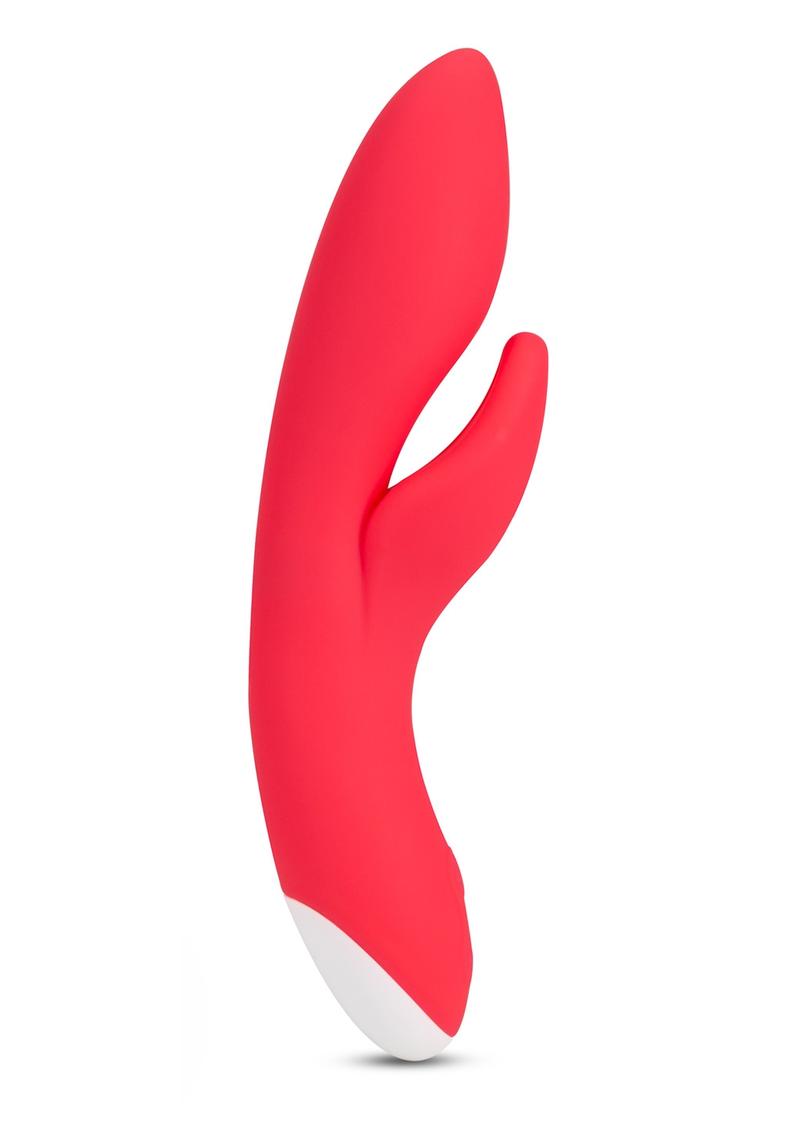 Vibrador de silicona resistente al agua Hop Pleasure Bunnies Jessica Rabbit de 8 pulgadas color cereza