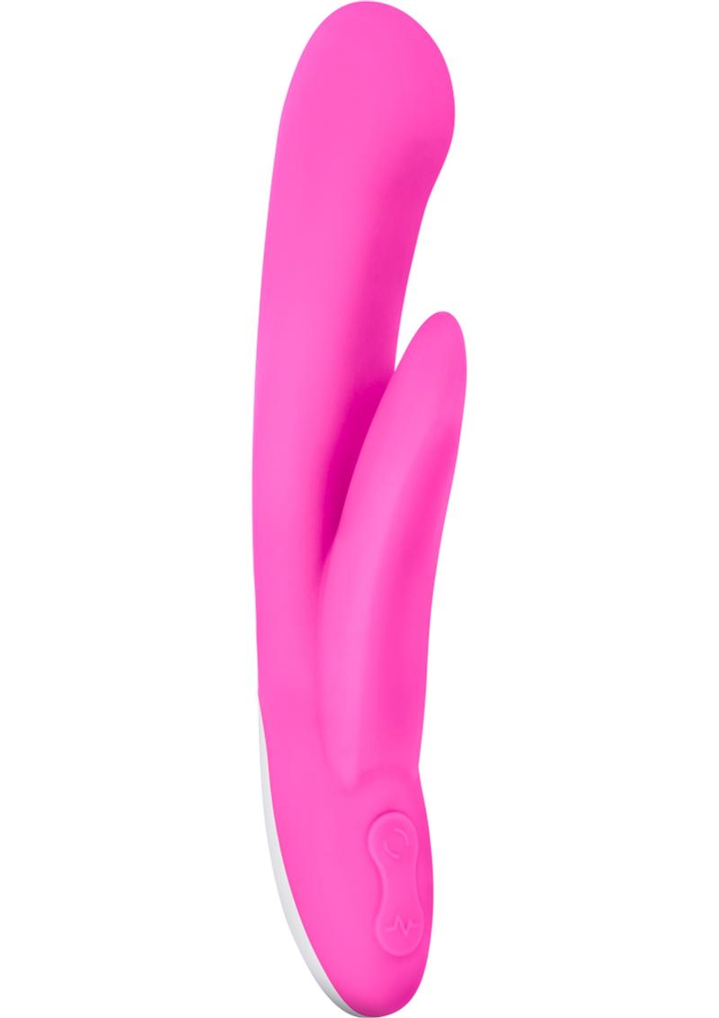 Hop Pleasure Bunnies Cottontail Silicone USB Rechargeable Vibrator Waterproof Hot Pink