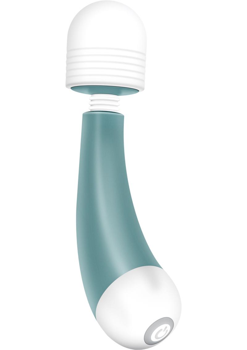 Mini masajeador recargable por USB de silicona Noje W3, resistente al agua, color salvia