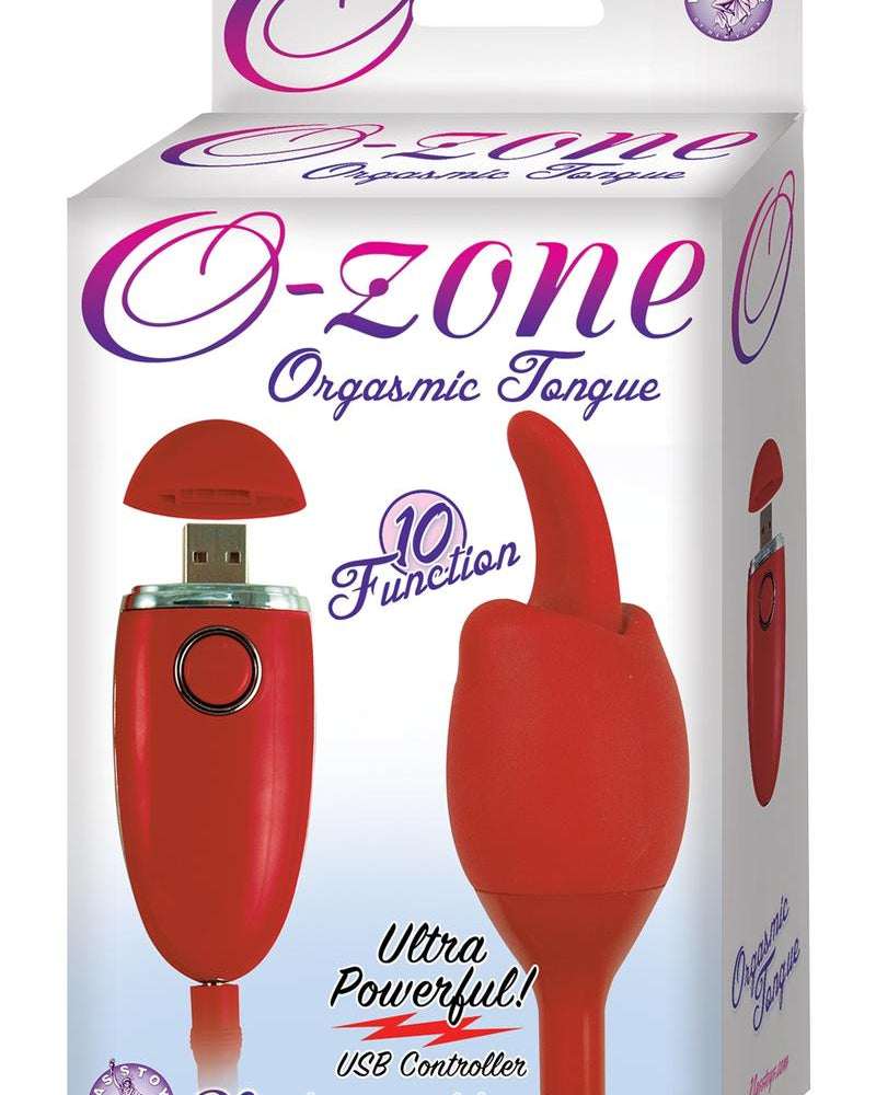 Bala orgásmica recargable con ozono para lengua, resistente al agua, color rojo