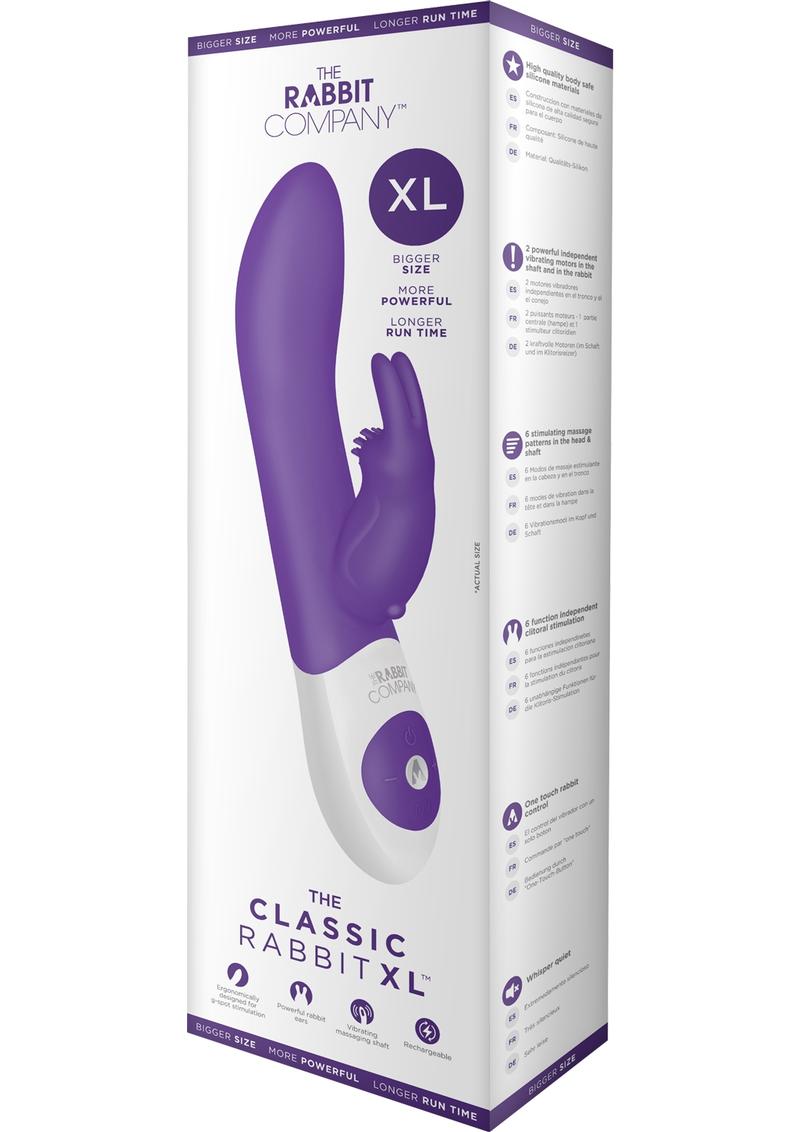 The Rabbit Company The Classic Rabbit XL Vibrador de silicona recargable por USB morado