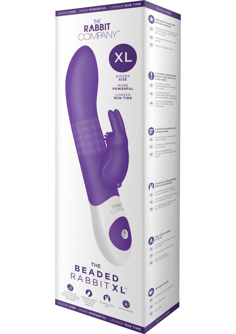 The Rabbit Company The Beaded Rabbit XL Vibrador de silicona recargable por USB morado