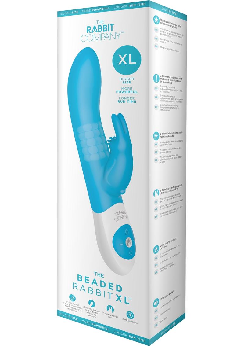 The Rabbit Company The Beaded Rabbit XL Vibrador de silicona recargable por USB Aqua