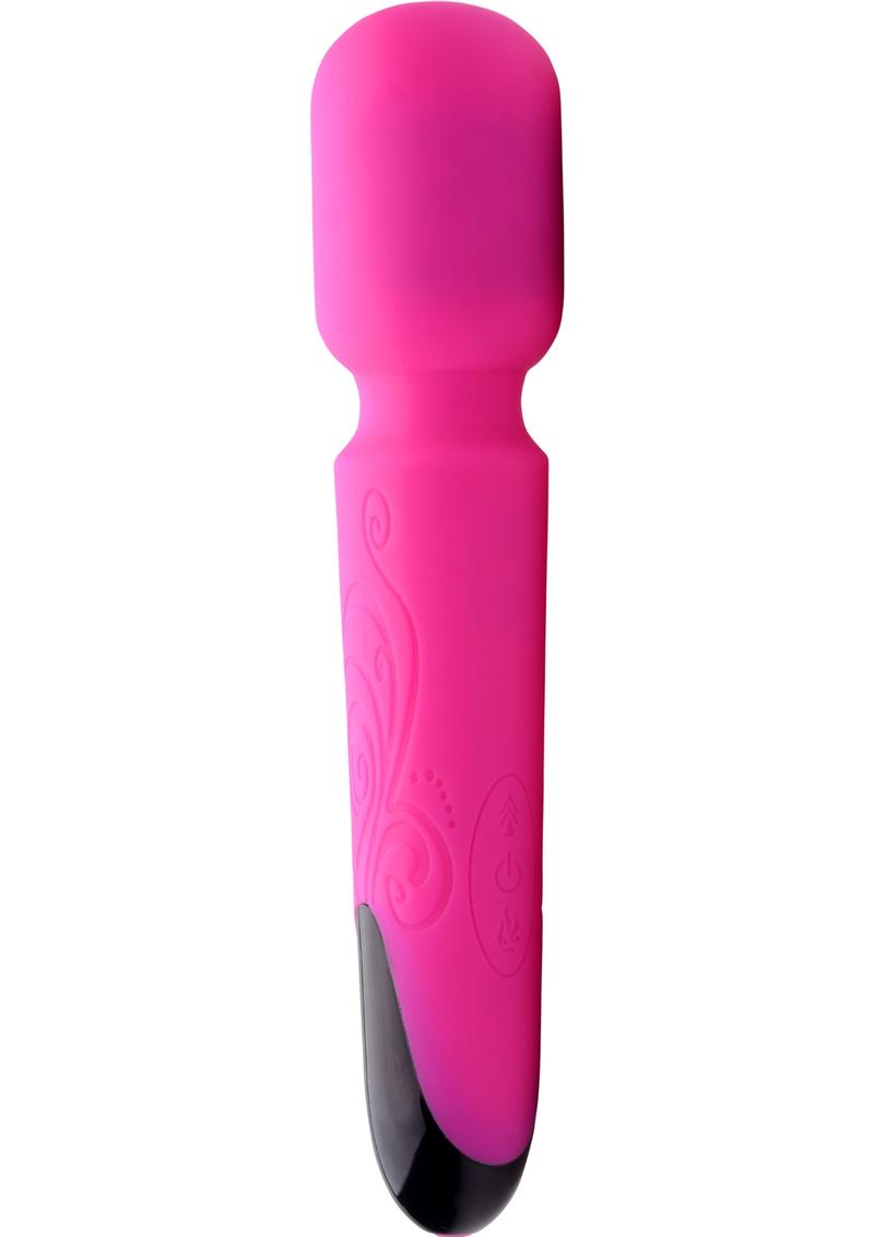 Heat Fever Silicone 7x Self-Heating Vibrating USB Rechargeable Wand Waterproof Pink 7.5 Inch