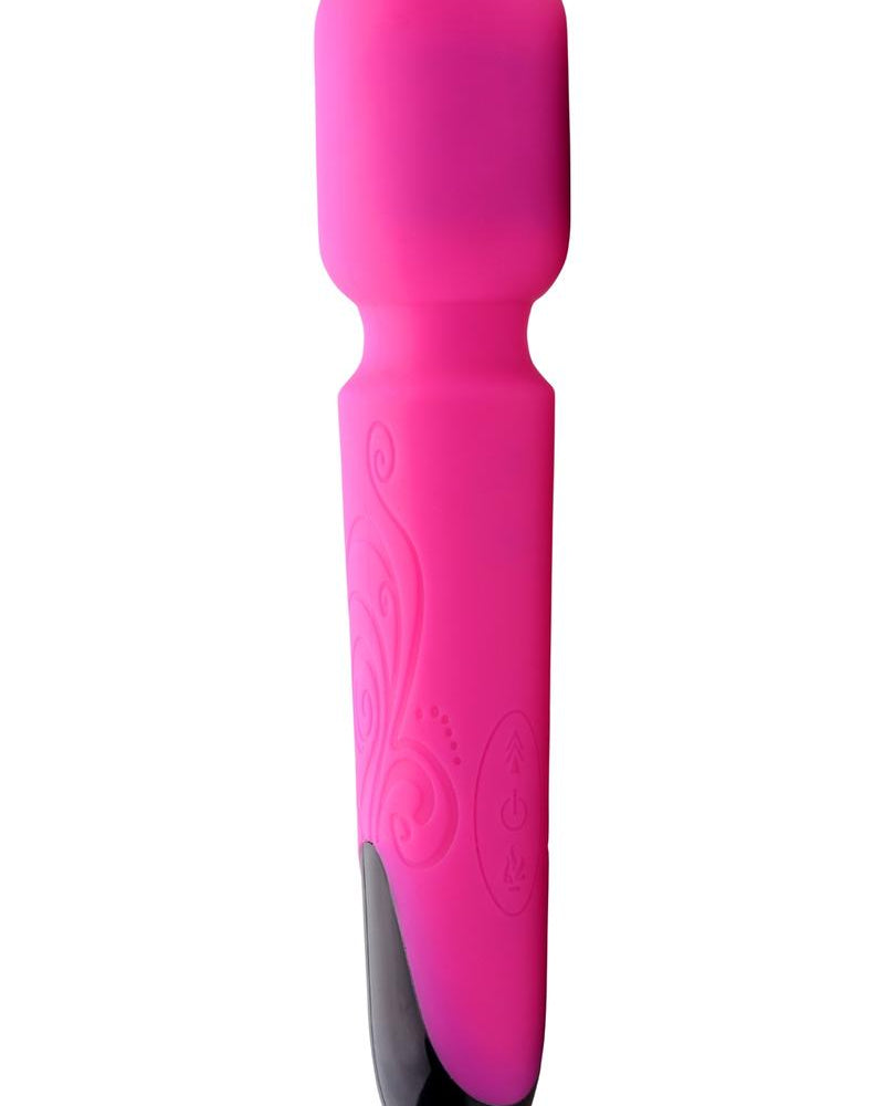 Heat Fever Silicone 7x Self-Heating Vibrating USB Rechargeable Wand Waterproof Pink 7.5 Inch