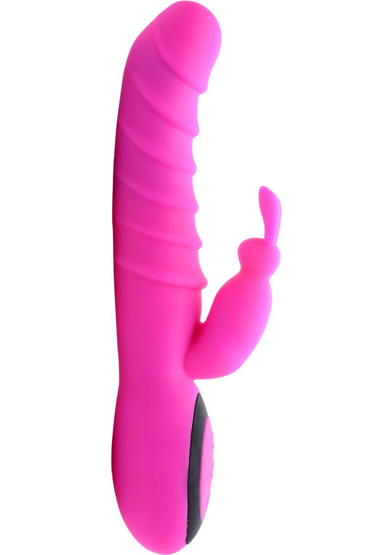 Heat Flushed 12x Self Heating Rabbit Vibe Silicone Waterproof Hot Pink