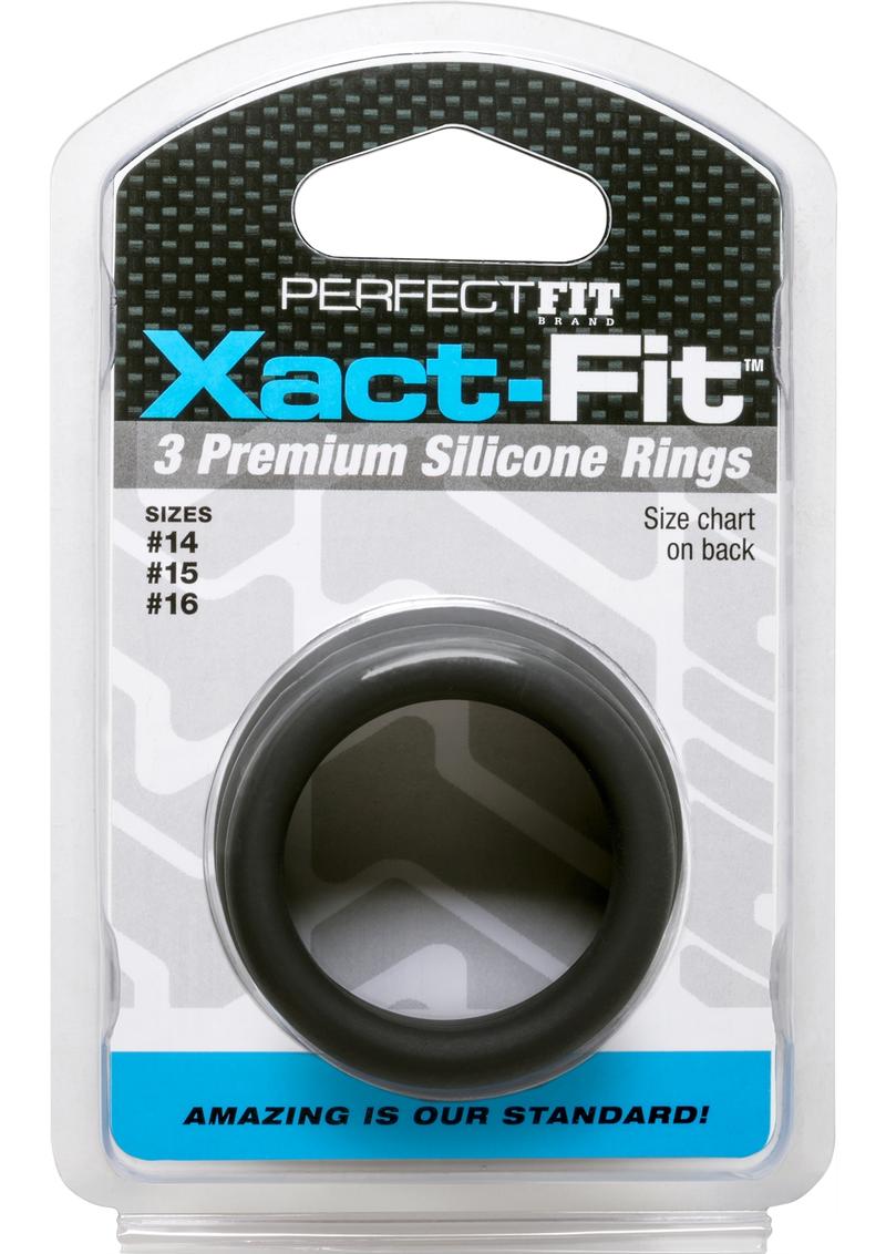 Perfect Fit Xact-Fit Premium Silicone Ring Set Small To Medium 3 Rings Per Set