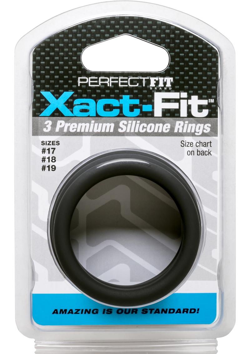 Perfect Fit Xact-Fit Premium Silicone Ring Set Medium to Large 3 Rings Per Set