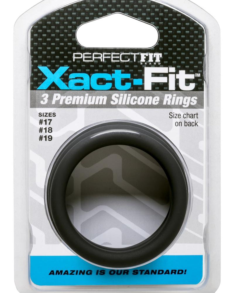 Juego de anillos de silicona premium Perfect Fit Xact-Fit de tamaño mediano a grande, 3 anillos por juego