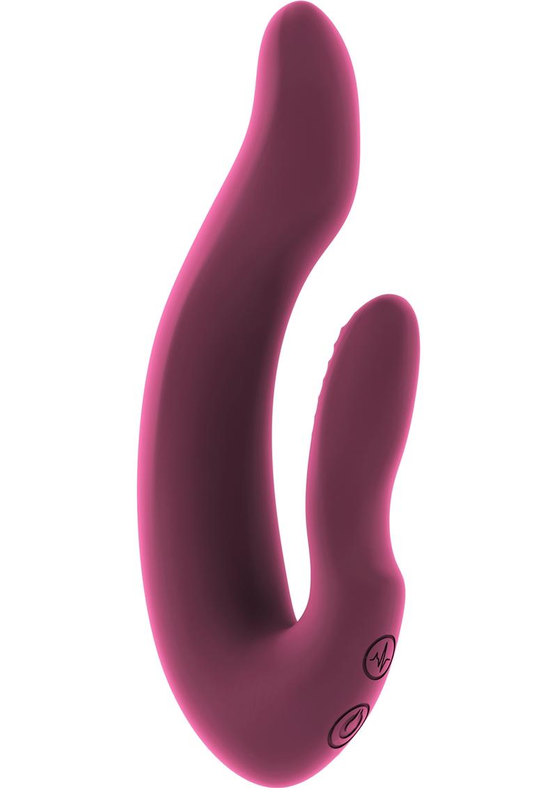 Jil Hayden Flexible Silicone USB Rechargeable Couples Vibrator Waterproof Pink 5.9 Inch