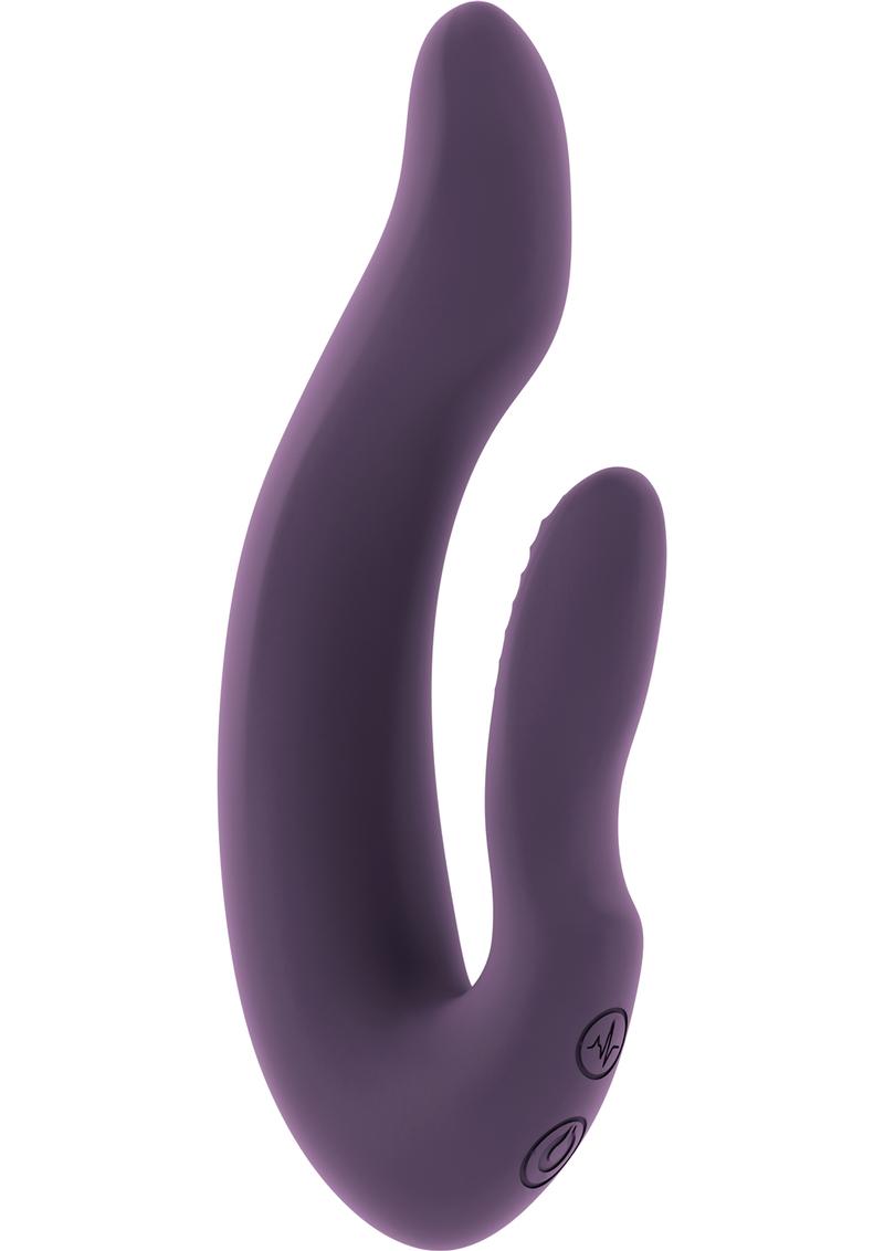 Vibrador para parejas recargable por USB de silicona flexible Jil Hayden, resistente al agua, morado, 5,9 pulgadas