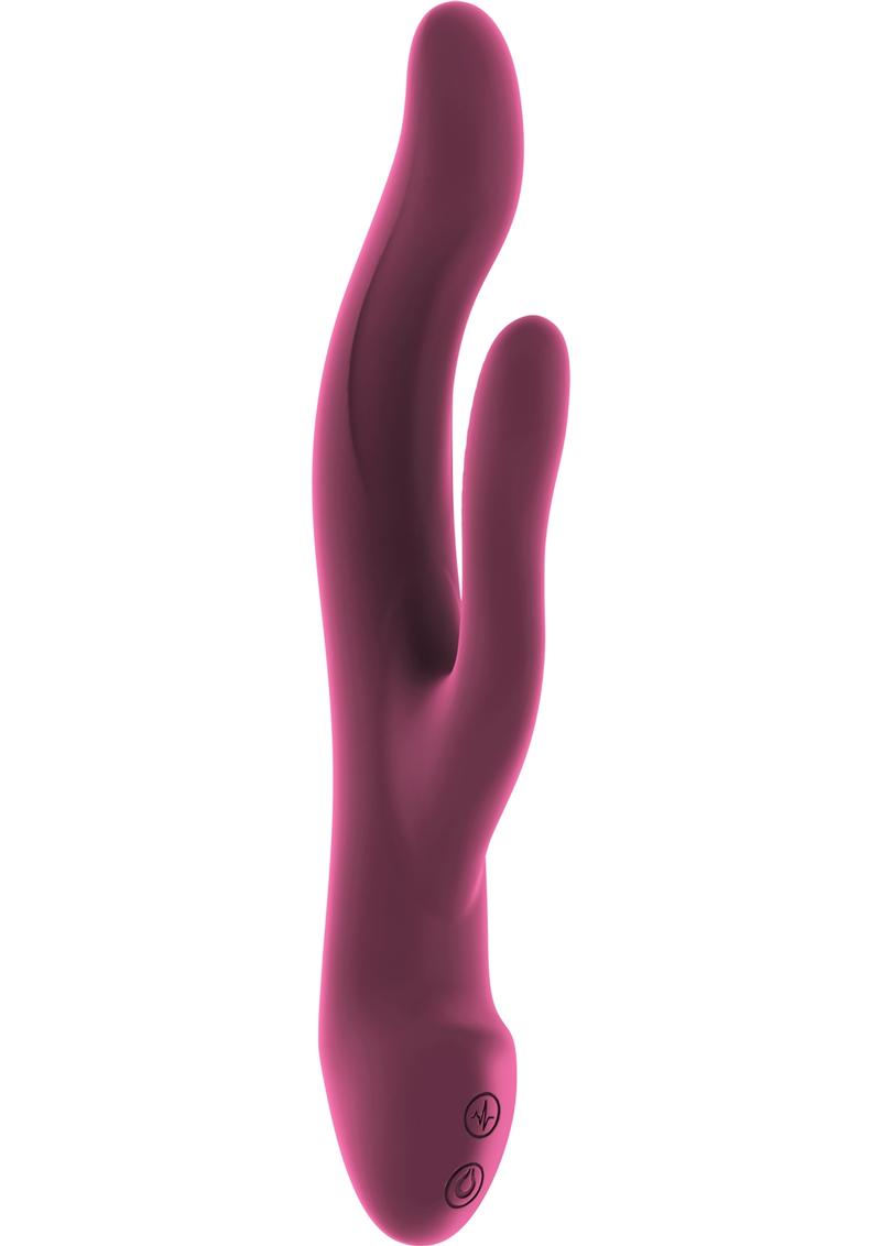 Vibrador de conejo recargable por USB de silicona flexible Jil Keira, resistente al agua, color rosa, 8,3 pulgadas