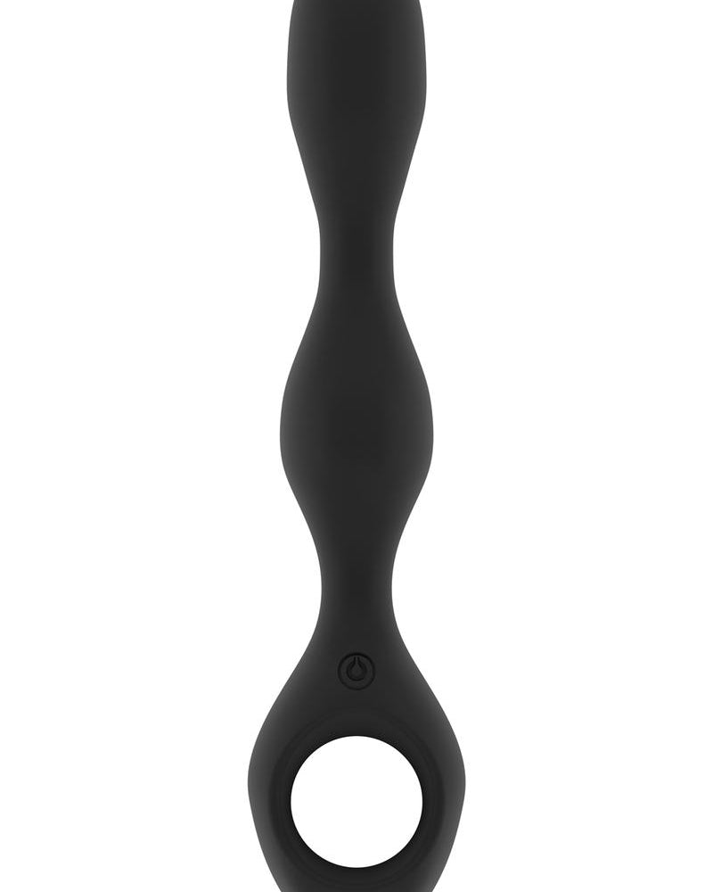 Jil Noah Flexible Silicone USB Rechargeable Vibrator  and Anal Chain Waterproof Black 8.6 Inch