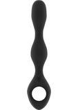 Vibrador y cadena anal recargables por USB de silicona flexible Jil Noah, resistente al agua, color negro, 8,6 pulgadas