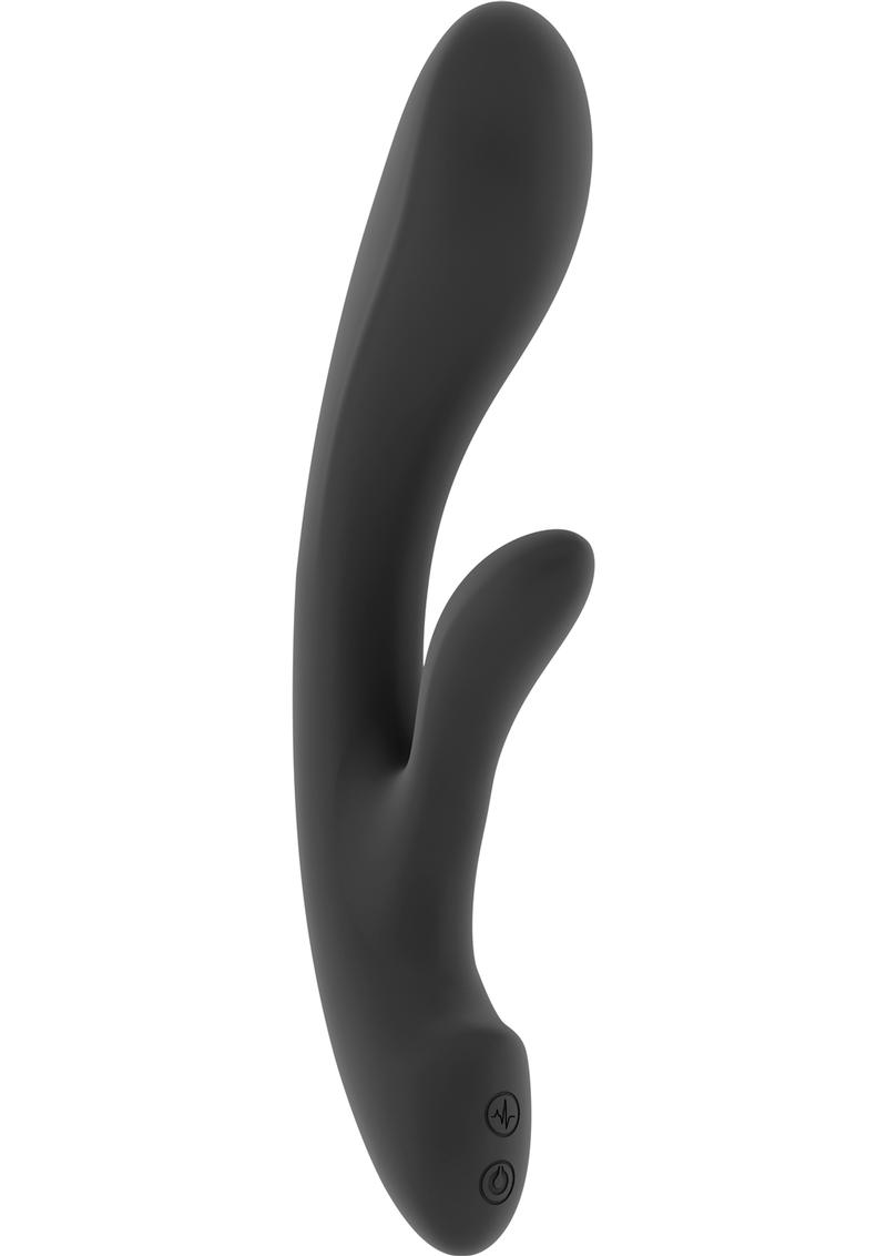 Vibrador de conejo recargable por USB de silicona flexible Jil Ava, resistente al agua, color negro, 8,6 pulgadas