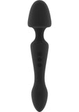 Jil Sasha - Vibrador masajeador recargable por USB de silicona flexible, resistente al agua, color negro, 8,8 pulgadas