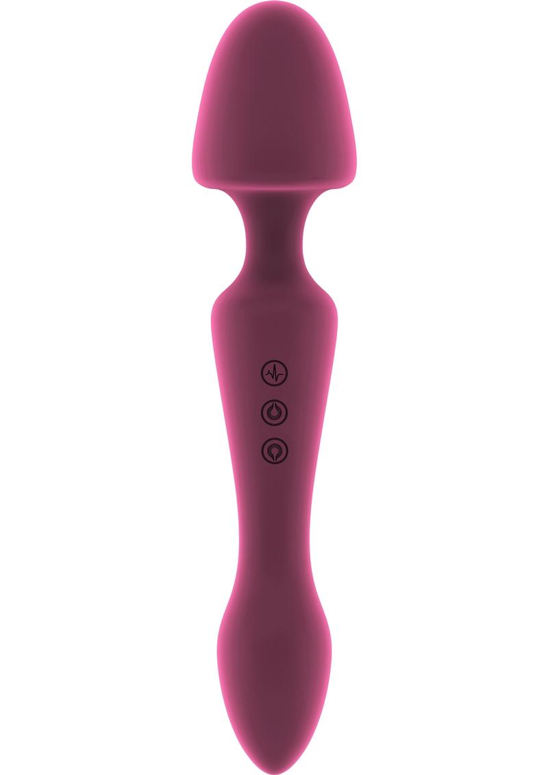 Jil Sasha - Vibrador masajeador recargable por USB de silicona flexible, resistente al agua, color rosa, 8,8 pulgadas