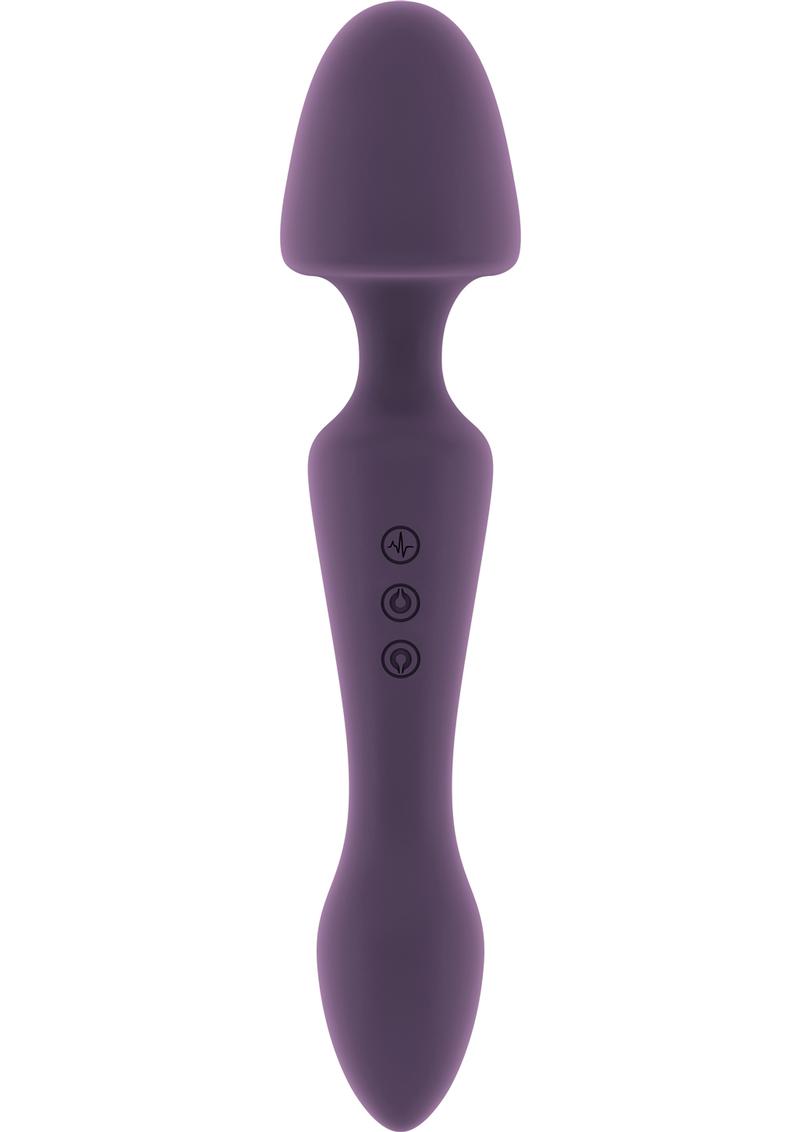 Jil Sasha - Vibrador masajeador recargable por USB de silicona flexible, resistente al agua, morado, 8,8 pulgadas