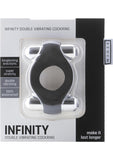 Mjuze Infinity Silicone Double Vibrating Cock Ring Waterproof Black 2.7 Inch