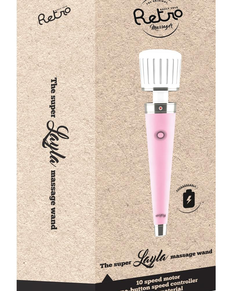 Retro Layla Silicone Massage USB Rechargeable Massage Wand Waterproof Pink