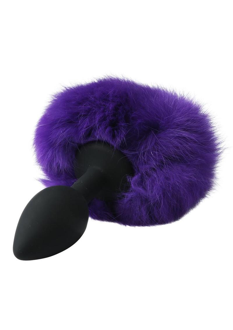 Midnight Silicone Bunny Butt Plug Black And Purple