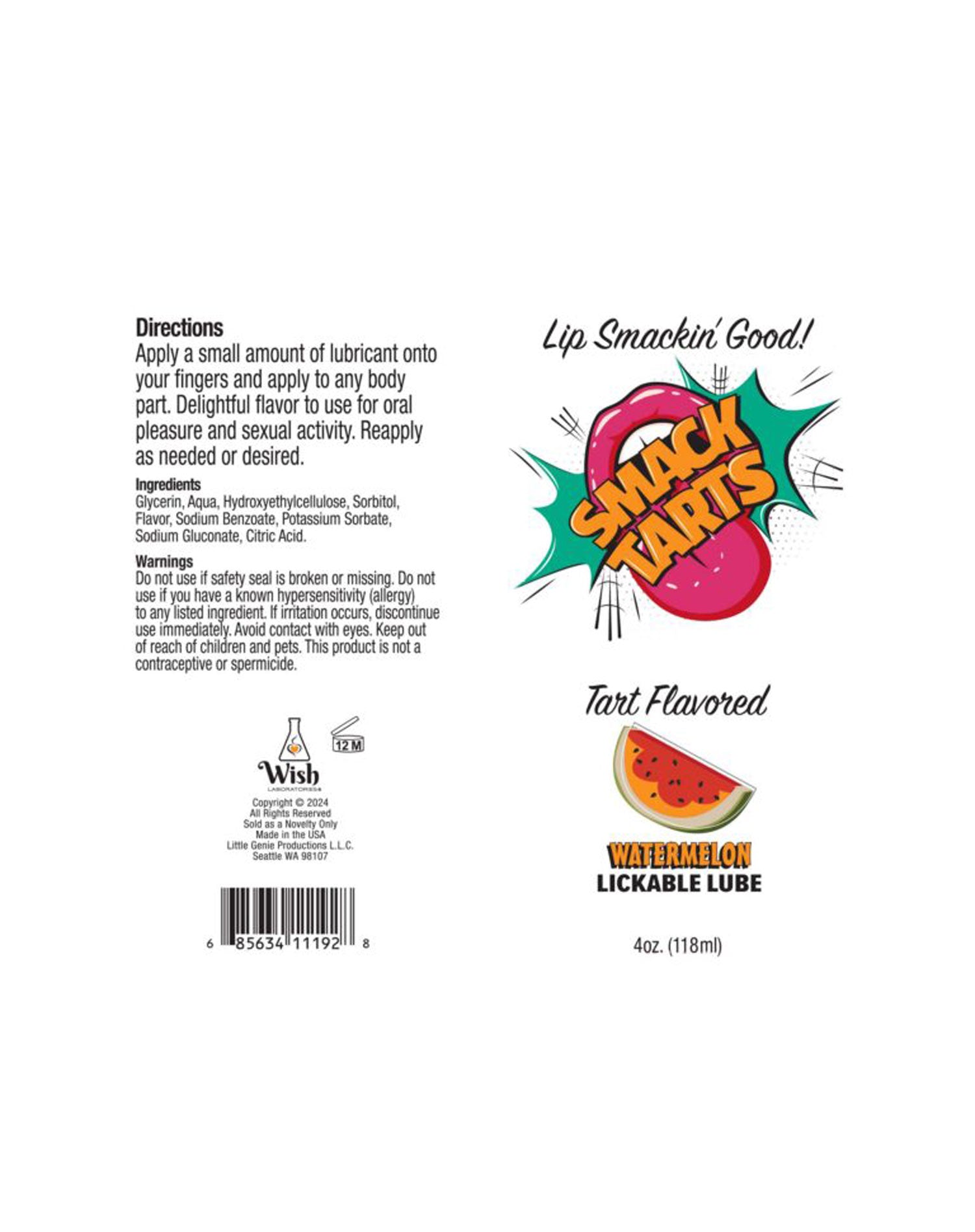 "Smack Tarts 4oz Lickable Flavored Lubricant - Watermelon LG-BT425"