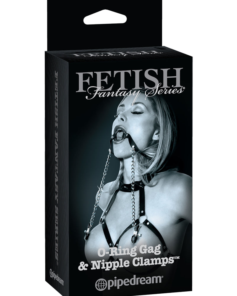 Fetish Fantasy Series Limited Edition O-Ring Gag and Nipple Clamps - Black