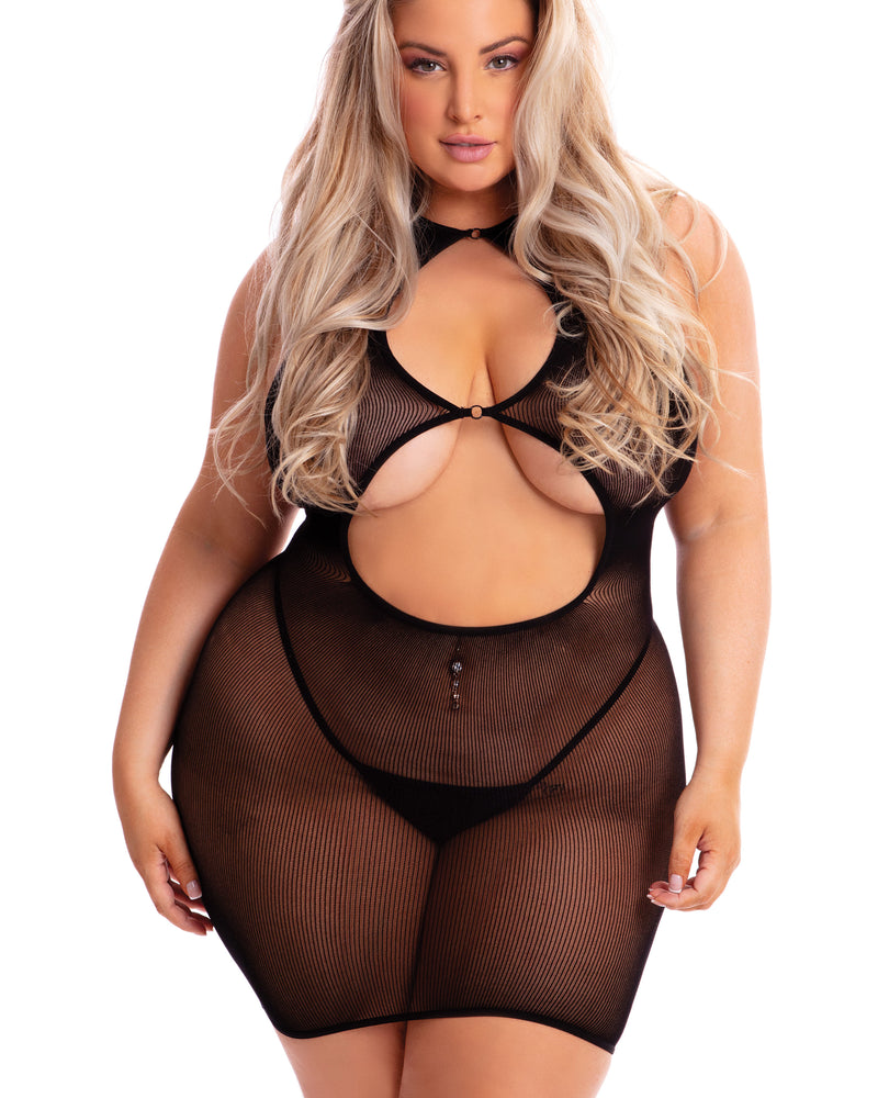 "Follow Me Mini Dress - Queen Size - Black PKL-25105XBLKQ"