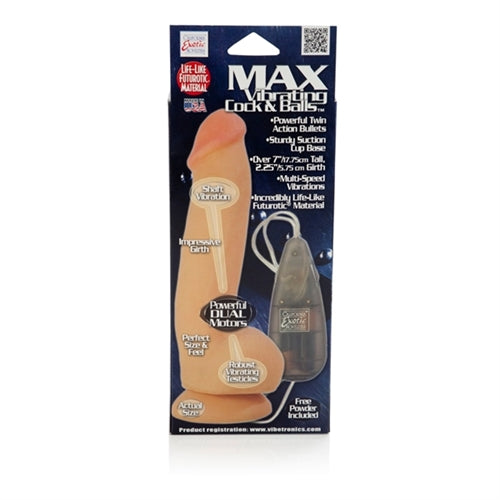 Max Vibrating Cock and Balls - Natural