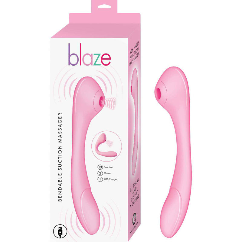 "Blaze Bendable Suction Massager - Pink NW3186-1"