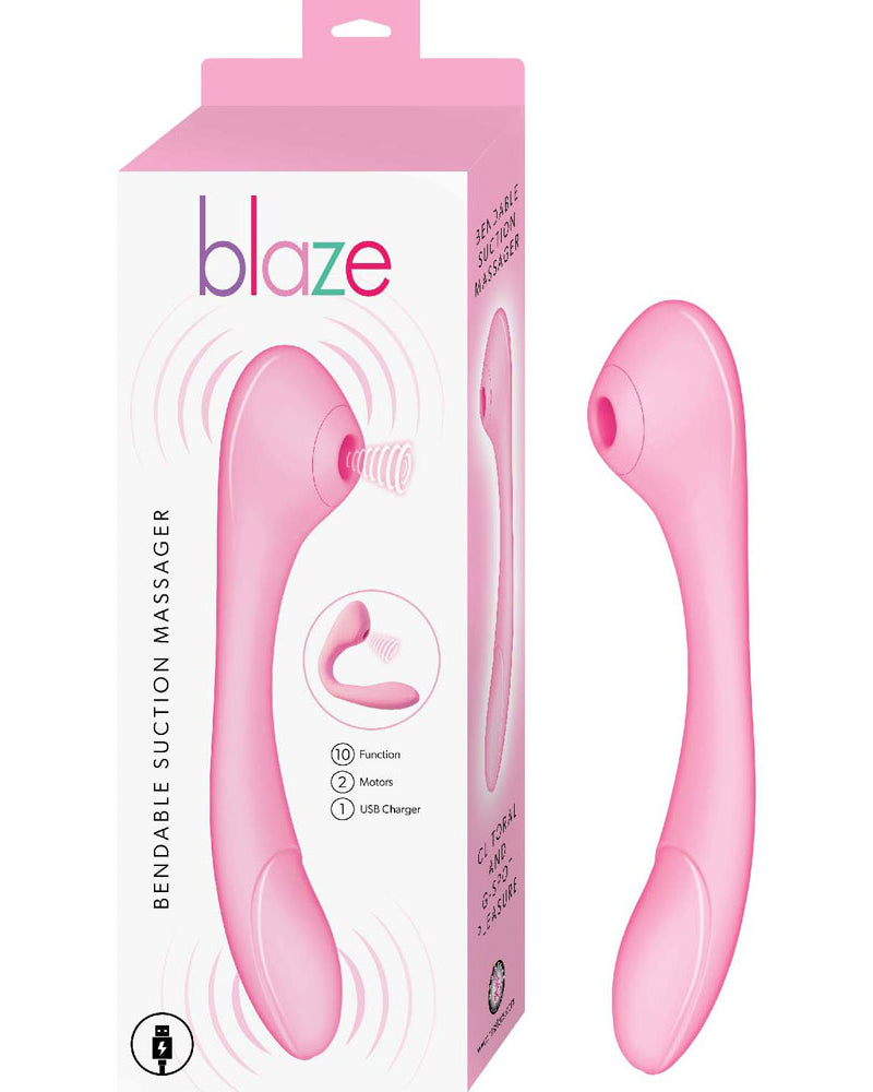 "Blaze Bendable Suction Massager - Pink NW3186-1"
