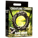 Black Caiman Silicone Cock Ring - Black