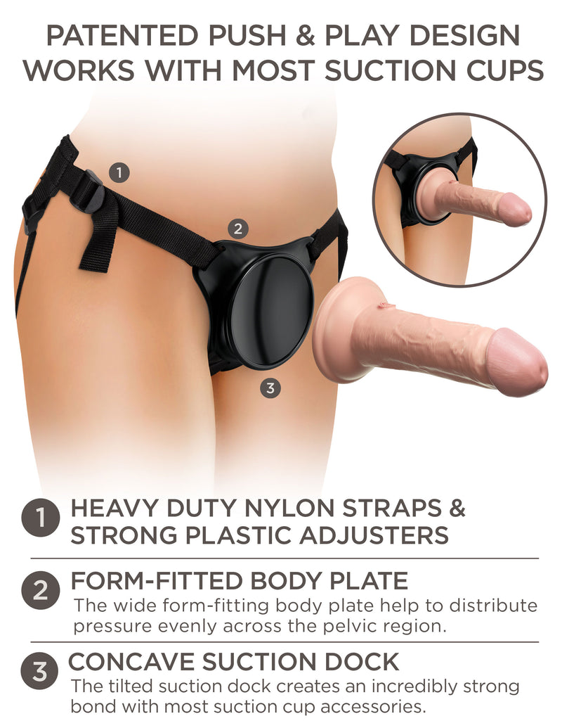 "King Cock Elite Beginner's Silicone Body Dock Kit - Harness and 6 Inch Dildo - Light PD5782-21"