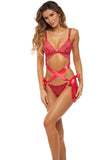 "Love Status Lace 2 Pc Bra Set - Medium/large - Red RR-53041REDML"