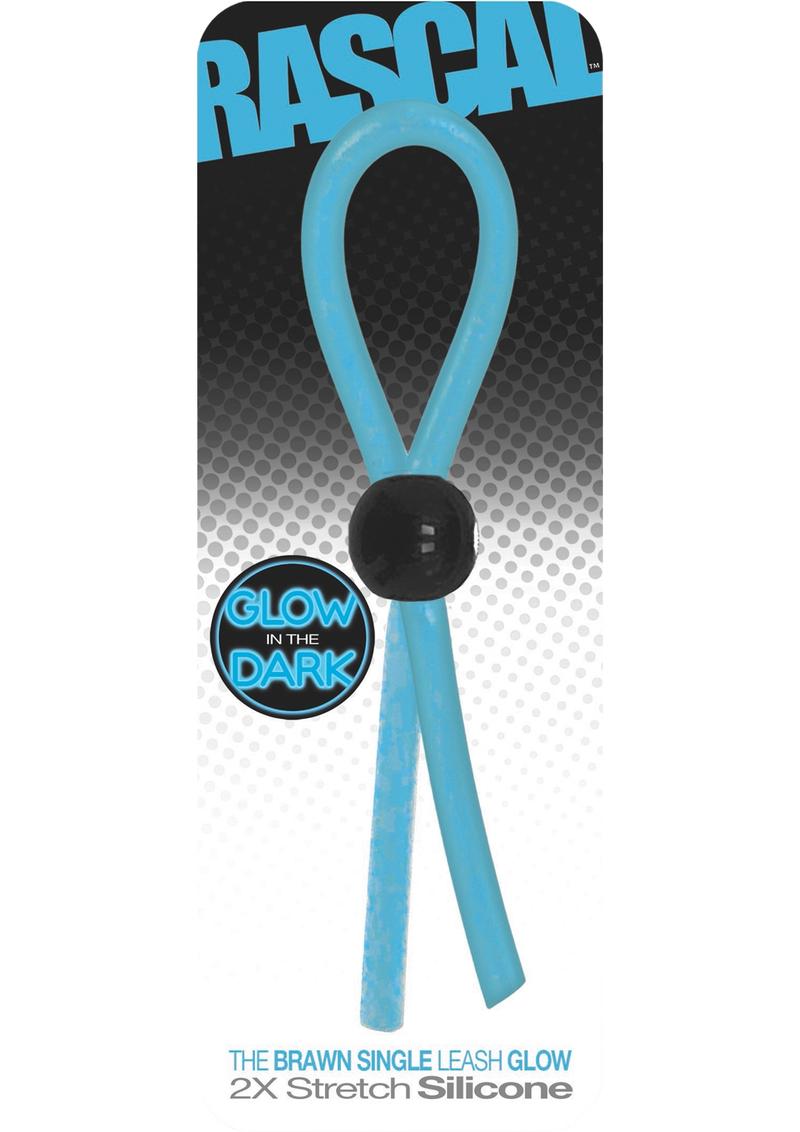 Rascal The Brawn Single Leash Glow Silicone Blue